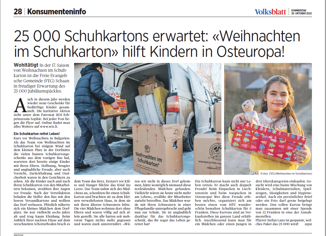 Zeitungsbericht Liechtensteiner Volksblatt