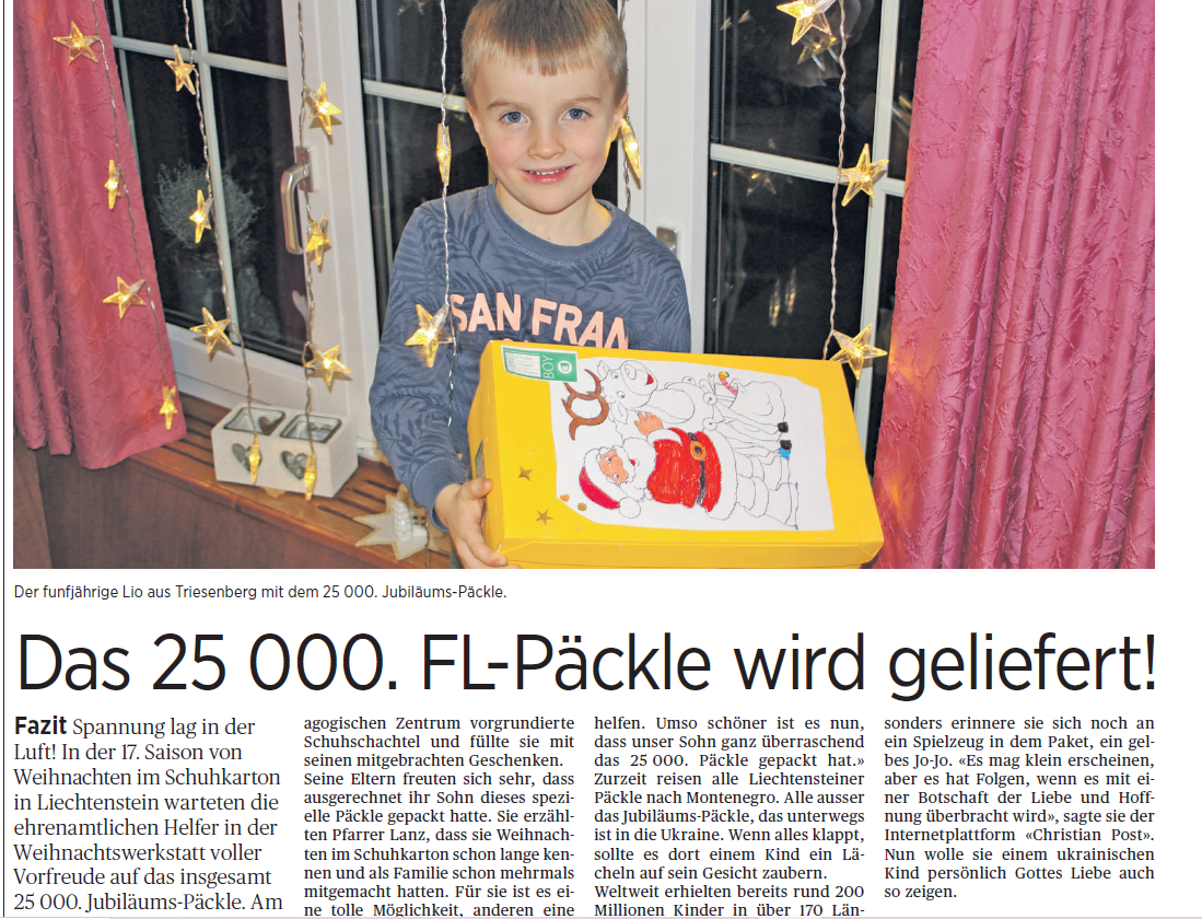 Zeitungsbericht Volksblatt 24.12.22